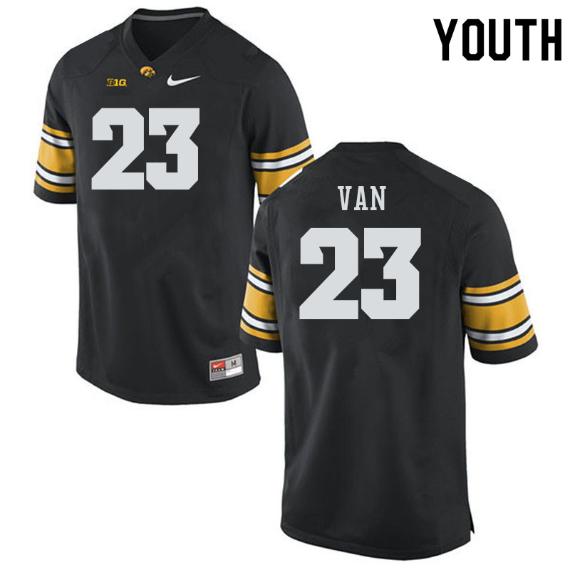 Youth #23 Landyn Van Iowa Hawkeyes College Football Alternate Jerseys Sale-Black - Click Image to Close